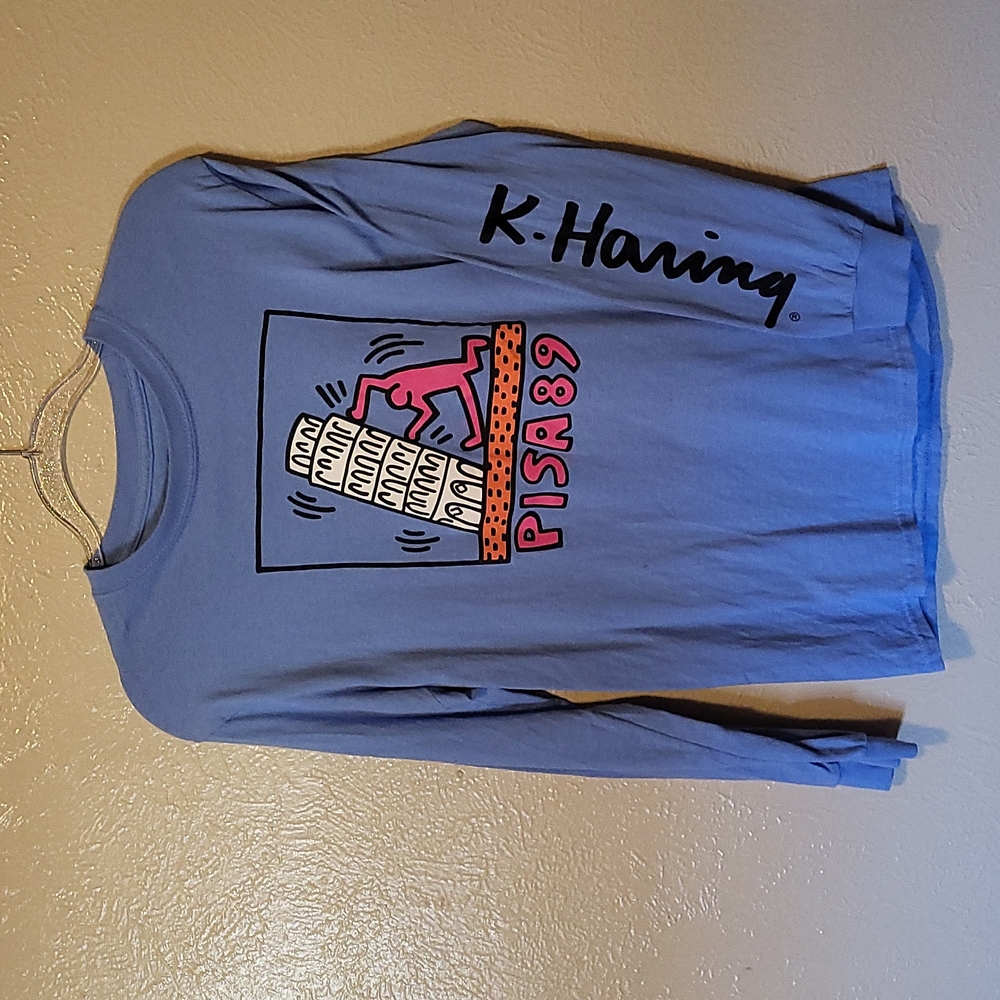 UO Keith Haring long sleeve cornflower blue long sleeve unisex sm